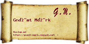 Gnámt Márk névjegykártya