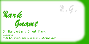 mark gnamt business card