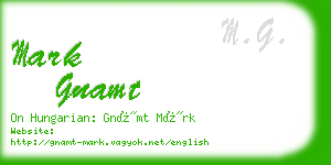 mark gnamt business card